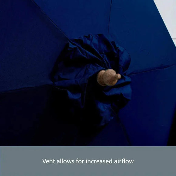 9ft 6 Ribs Replacement Umbrella Canopy w/Fringed Valance in Navy Olefin (Canopy Only)