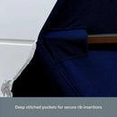 9ft 6 Ribs Replacement Umbrella Canopy w/Fringed Valance in Navy Olefin (Canopy Only)-8