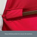 9ft 6 Ribs Replacement Umbrella Canopy w/Fringed Valance in Red (Canopy Only)-8