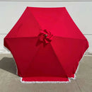 9ft 6 Ribs Replacement Umbrella Canopy w/Fringed Valance in Red (Canopy Only)-6
