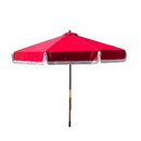 9ft 6 Ribs Replacement Umbrella Canopy w/Fringed Valance in Red (Canopy Only)-1