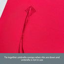 9ft 6 Ribs Replacement Umbrella Canopy w/Fringed Valance in Red (Canopy Only)-9