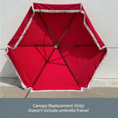 9ft 6 Ribs Replacement Umbrella Canopy w/Fringed Valance in Red (Canopy Only)-7