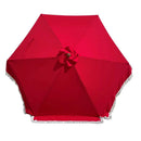 9ft 6 Ribs Replacement Umbrella Canopy w/Fringed Valance in Red (Canopy Only)-2