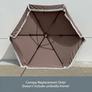 9ft 6 Ribs Replacement Umbrella Canopy w/Fringed Valance in Taupe (Canopy Only)-7