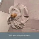 9ft 6 Ribs Replacement Umbrella Canopy w/Fringed Valance in Taupe (Canopy Only)-10