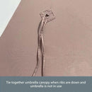 9ft 6 Ribs Replacement Umbrella Canopy w/Fringed Valance in Taupe (Canopy Only)-9