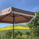 9ft 6 Ribs Replacement Umbrella Canopy w/Fringed Valance in Taupe (Canopy Only)-5