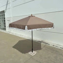 9ft 6 Ribs Replacement Umbrella Canopy w/Fringed Valance in Taupe (Canopy Only)-12