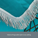 9ft 6 Ribs Replacement Umbrella Canopy w/Fringed Valance in Turquoise (Canopy Only)-12