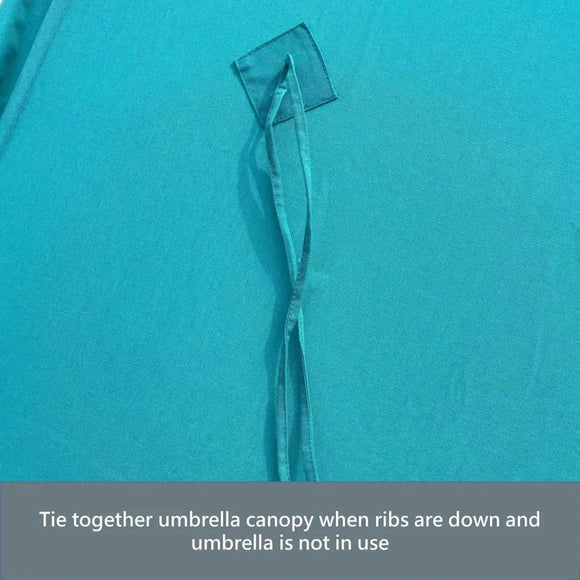 9ft 6 Ribs Replacement Umbrella Canopy w/Fringed Valance in Turquoise (Canopy Only)