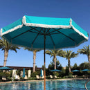 9ft 6 Ribs Replacement Umbrella Canopy w/Fringed Valance in Turquoise (Canopy Only)-5
