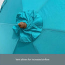 9ft 6 Ribs Replacement Umbrella Canopy w/Fringed Valance in Turquoise (Canopy Only)-11