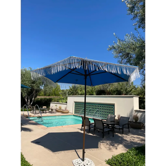 9ft 8 Ribs Replacement Umbrella Canopy w/ Tassels in Capri Blue (Canopy Only)