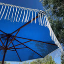 9ft 8 Ribs Replacement Umbrella Canopy w/ Tassels in Capri Blue (Canopy Only)-3