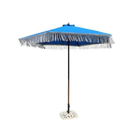 9ft 8 Ribs Replacement Umbrella Canopy w/ Tassels in Capri Blue (Canopy Only)