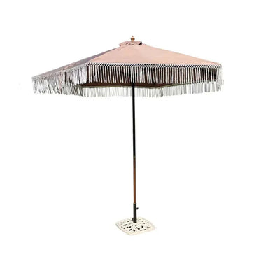 9ft 8 Ribs Replacement Umbrella Canopy w/ Tassels in Taupe (Canopy Only)