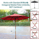 9ft Market Patio Umbrella 6 Rib Replacement Canopy Brick-6