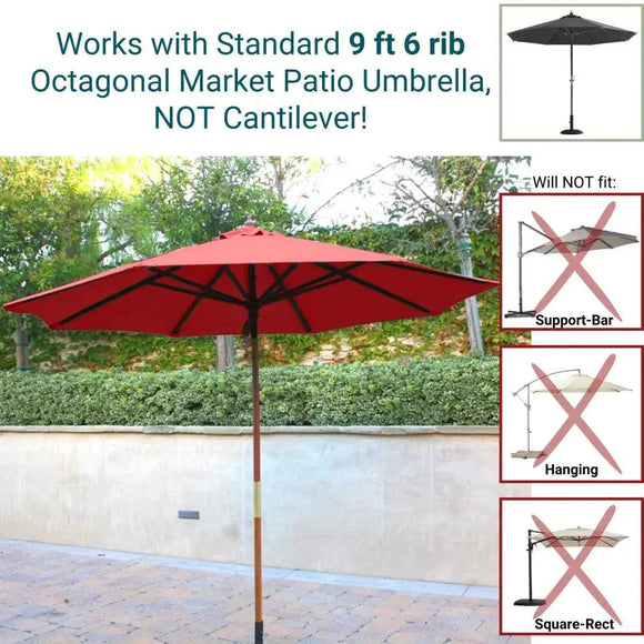 9ft Market Patio Umbrella 6 Rib Replacement Canopy Brick