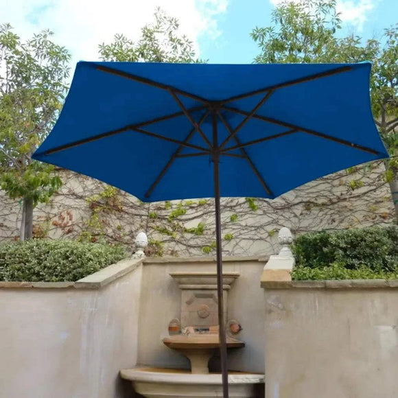 9ft Market Patio Umbrella 6 Rib Replacement Canopy Capri Blue Olefin