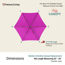 9ft Market Patio Umbrella 6 Rib Replacement Canopy Fuchsia-4