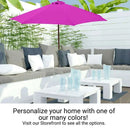 9ft Market Patio Umbrella 6 Rib Replacement Canopy Fuchsia-7