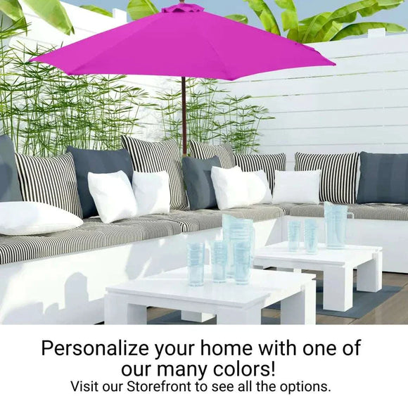 9ft Market Patio Umbrella 6 Rib Replacement Canopy Fuchsia