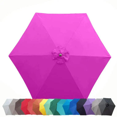 9ft Market Patio Umbrella 6 Rib Replacement Canopy Fuchsia - 0