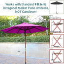 9ft Market Patio Umbrella 6 Rib Replacement Canopy Fuchsia-6