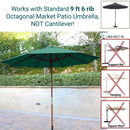 9ft Market Patio Umbrella 6 Rib Replacement Canopy Hunter Green-6