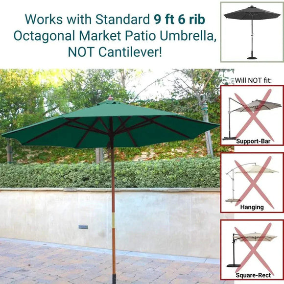 9ft Market Patio Umbrella 6 Rib Replacement Canopy Hunter Green