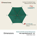 9ft Market Patio Umbrella 6 Rib Replacement Canopy Hunter Green-4