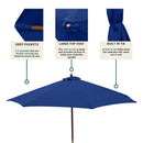 9ft Market Patio Umbrella 6 Rib Replacement Canopy Navy Olefin-7