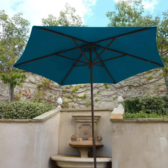 9ft Market Patio Umbrella 6 Rib Replacement Canopy Teal