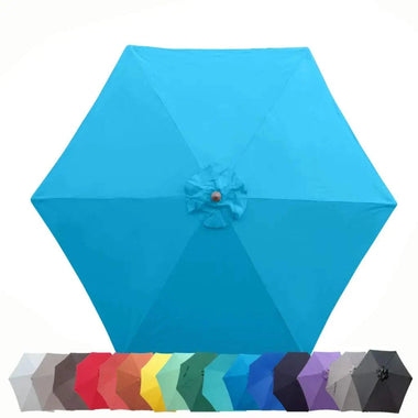 9ft Market Patio Umbrella 6 Rib Replacement Canopy Teal - 0