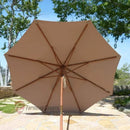 9ft Market Patio Umbrella 8 Rib Replacement Canopy Taupe-7