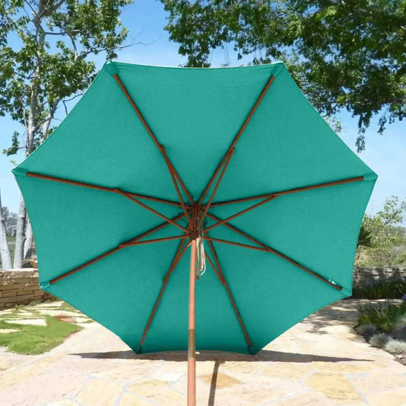 9ft Market Patio Umbrella 8 Rib Replacement Canopy Turquoise Olefin