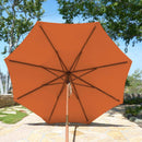 9ft Market Patio Umbrella 8 Rib Replacement Canopy Tangerine-6