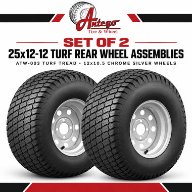 Antego 25x12-12 Turf Rear Wheel Assemblies, Set of 2, Dixie Chopper 401745 - 0