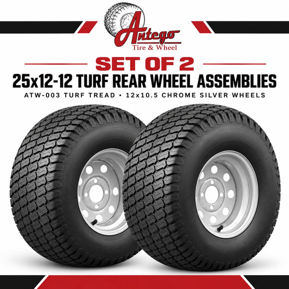 Antego 25x12-12 Turf Rear Wheel Assemblies, Set of 2, Dixie Chopper 401745