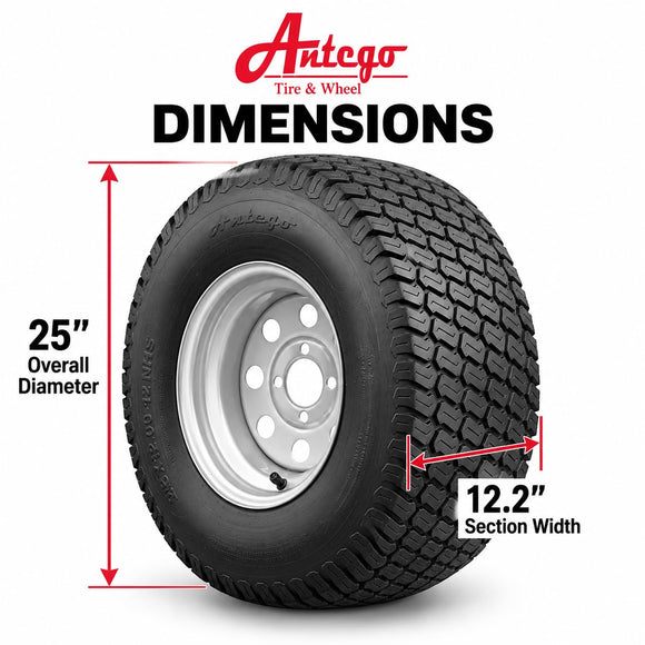 Antego 25x12-12 Turf Rear Wheel Assemblies, Set of 2, Dixie Chopper 401745