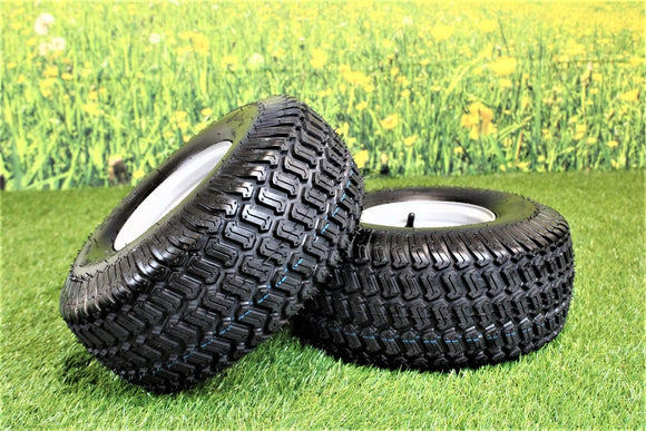 Antego Tire & Wheel (Set of 2) 15x6.00-6 Tire and Wheel Assemblies, ATW-003, 4 Ply Turf Tires, .75" Precision Ball Bearings, Poulan/Husqvarna Mower Front Tires, and Honda Lawn Mower Tires 15x6.00-6