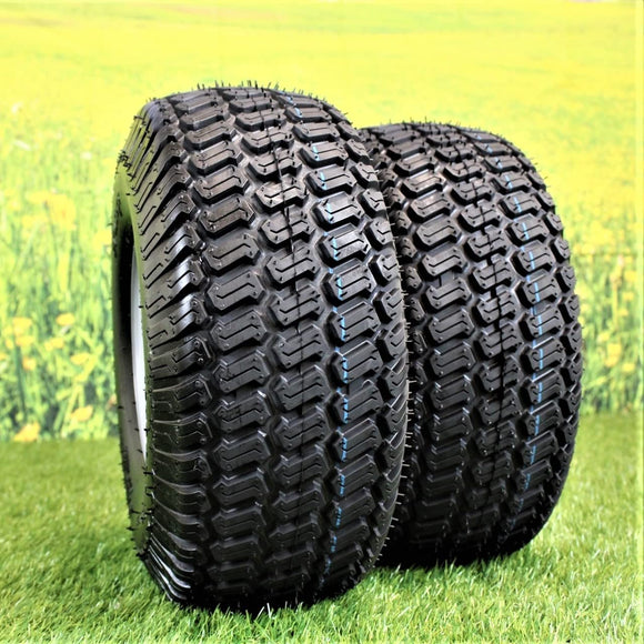 Antego Tire & Wheel (Set of 2) 15x6.00-6 Tire and Wheel Assemblies, ATW-003, 4 Ply Turf Tires, .75" Precision Ball Bearings, Poulan/Husqvarna Mower Front Tires, and Honda Lawn Mower Tires 15x6.00-6