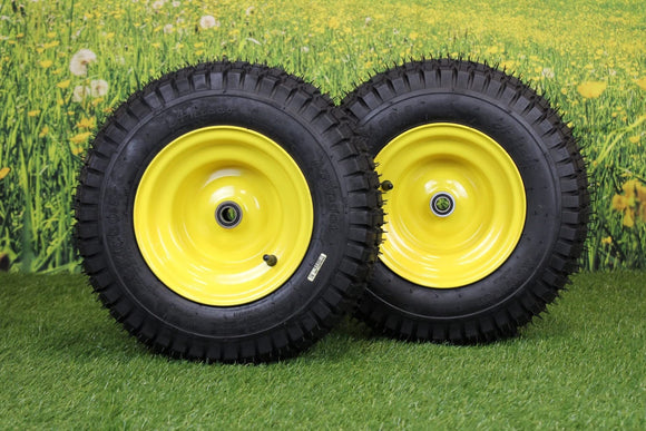 16x6.50-8 Tires & Wheels 4 Ply for Lawn & Garden Mower Turf Tires .75" Bearing (Set of 2)