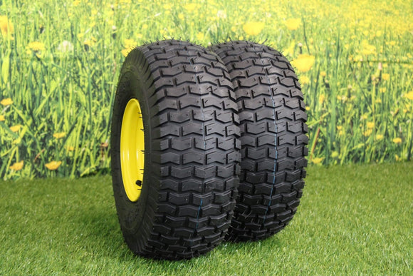 15x6.00-6 Tires & Wheels 4 Ply for Lawn & Garden Mower Turf Tires .75" Bearing (Set of 4)