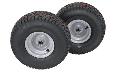 Antego Tire & Wheel (Set of 2) 15x6.00-6 Tire and Wheel Assemblies, ATW-001, 4 Ply Turf Tires, .75" Precision Ball Bearings, Poulan/Husqvarna Mower Front Tires, and Honda Lawn Mower Tires 15x6.00-6 - 0