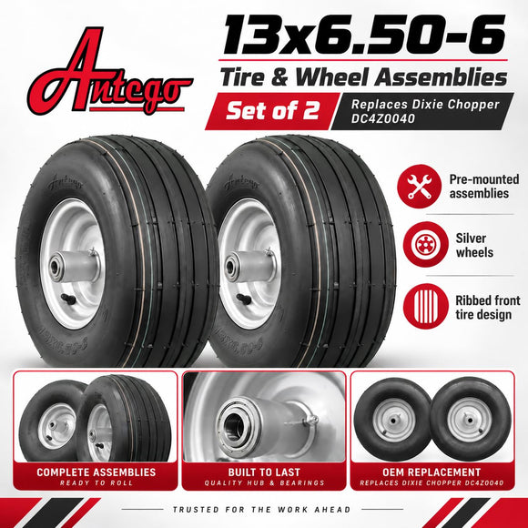 Antego 13x6.50-6 Front Wheels, Replaces Dixie Chopper DC4Z0040, 2-Pack