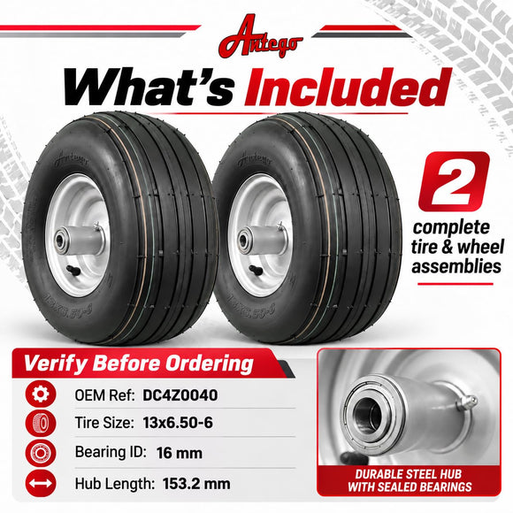 Antego 13x6.50-6 Front Wheels, Replaces Dixie Chopper DC4Z0040, 2-Pack