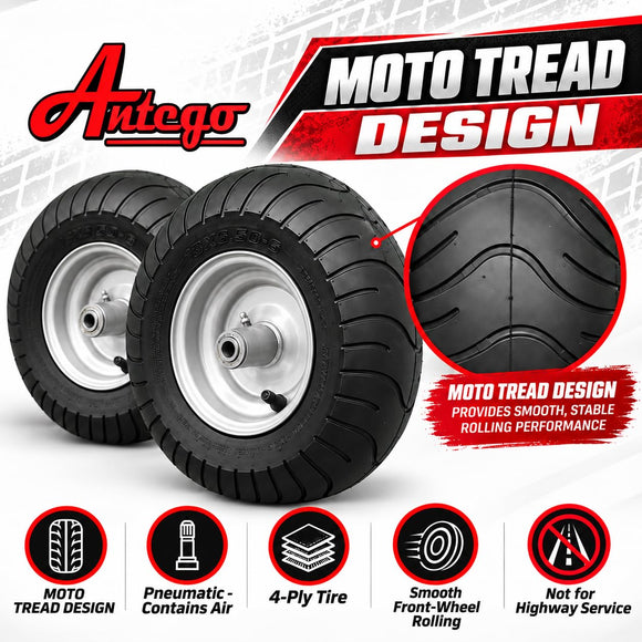 Antego 13x6.50-6 Moto Tire & Wheel, Replaces Dixie Chopper 400438, 2-Pack