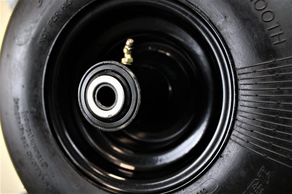 13x6.50-6 Semi-Pneumatic Flat Free Smooth with 6x4.5 Black Wheel (Set of Four)